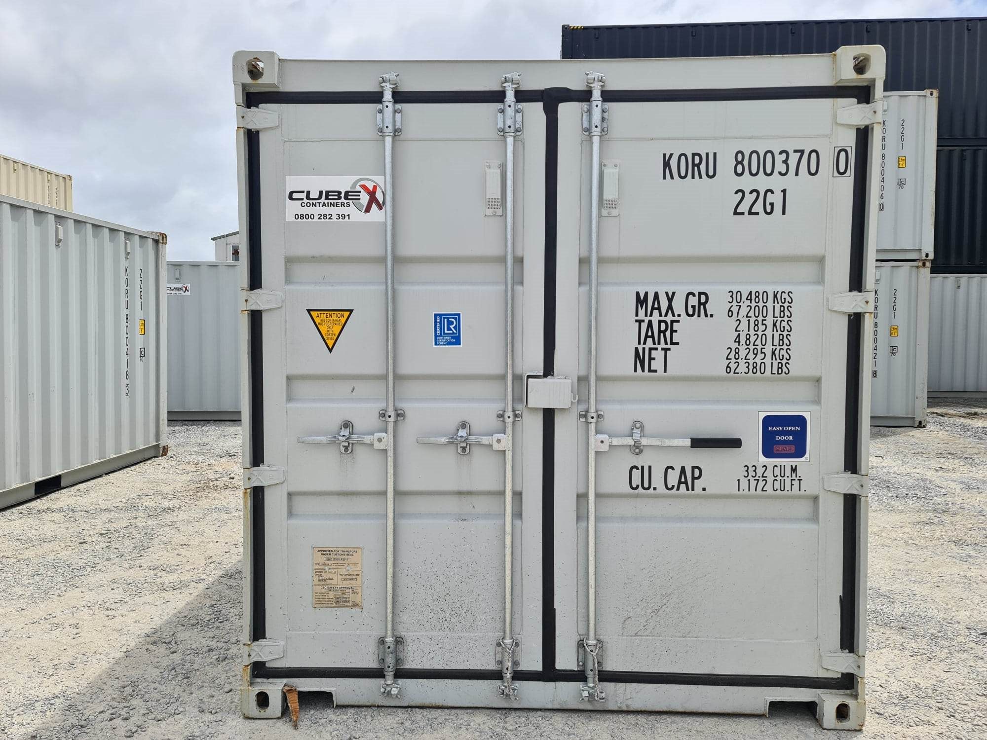 20ft GP Grey One Trip Shipping Container (In Dunedin) Cubex Containers